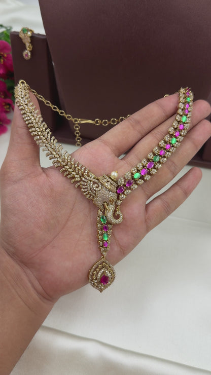 Bharti Victorian Elephant Design Necklace Set