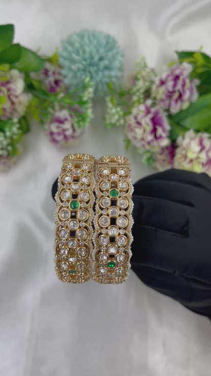 Divya Moissanite Kundan Premium Bangles Set