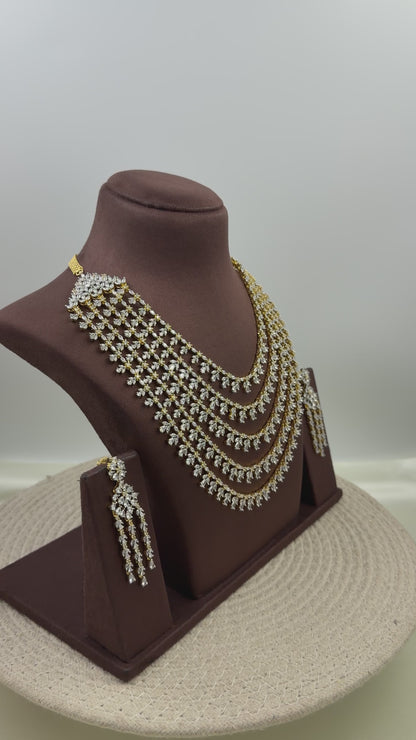 Sophia American Diamond Two Tone Necklace Set