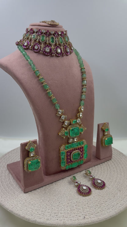 Mallika Royal Jaipuri Kundan Combo Set