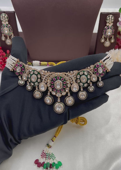 Eshani Moissanite Kundan Choker Necklace