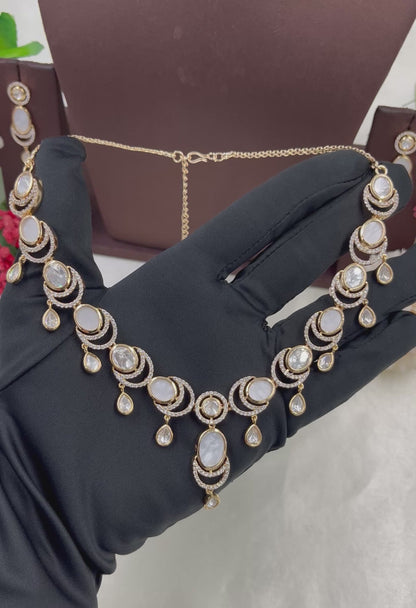 Kaushalya Premium Moissanite Kundan Necklace