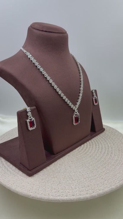 Isla American Diamond Semi Long Necklace