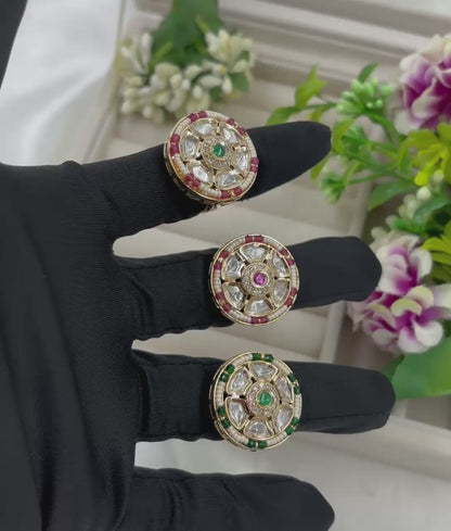 Kia Premium Moissanite Kundan Fingering
