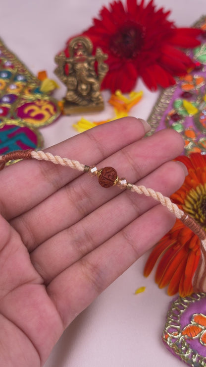 Ivory Rudraksha Rakhi