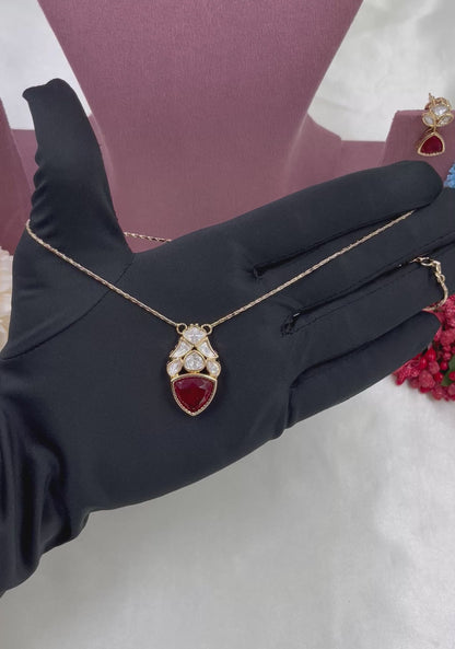 Ornate Moissanite Chain Pendant