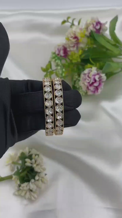 Reena Moissanite Kundan Premium Bangles Set