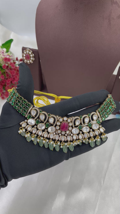 Soverian Polki Kundan Choker Necklace