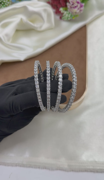 Eliza American Diamond Bangles [4 Piece]