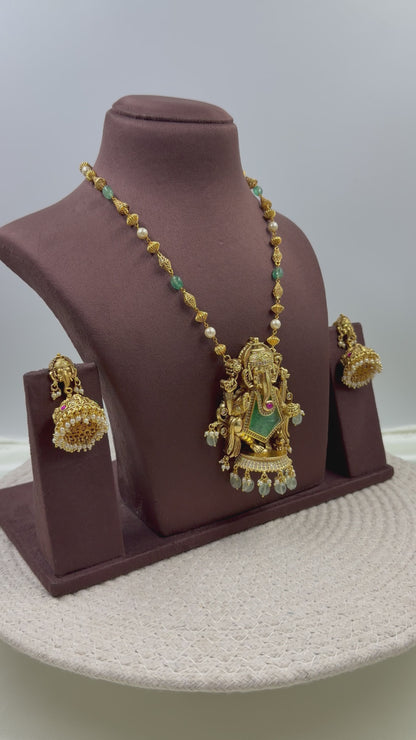 Madhuri South Indian Temple Semi-Long Necklace