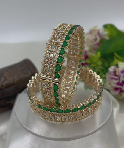 Vinita Premium Moissanite Kundan Bangles