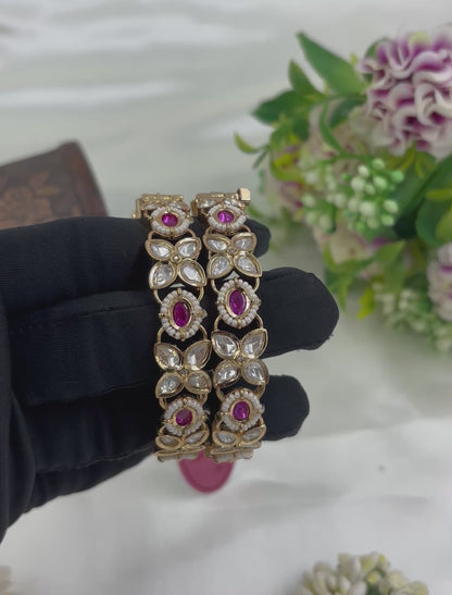 Amaira Shine Moissanite Kundan Bangles