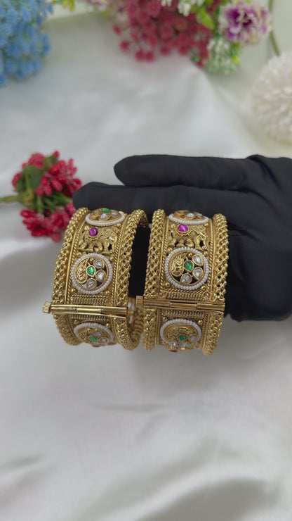 Prachi Heritage Temple Bangles (Openable)
