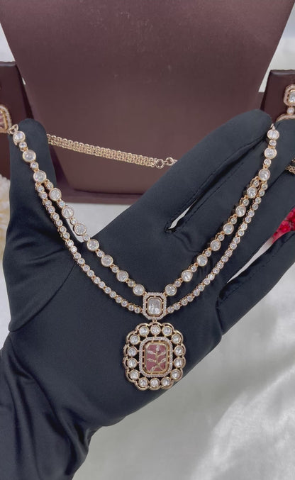 Indira Duo Layer Premium Moissanite Necklace