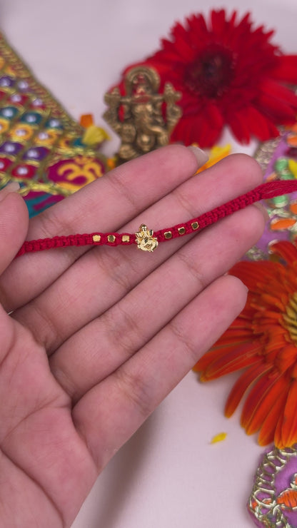 Golden Ganesha Charm Rakhi