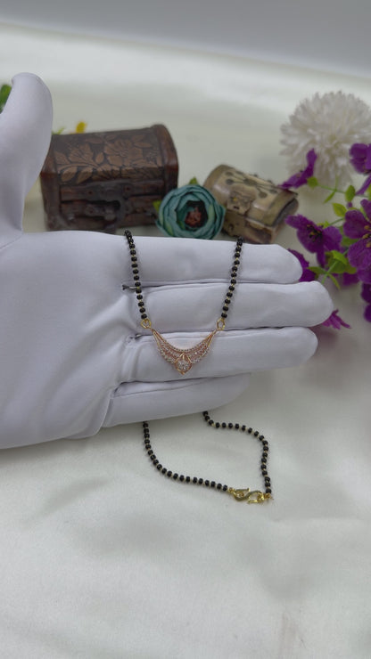 Triangle Drop Layered Rose Gold Mangalsutra