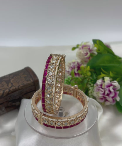 Mania Premium Moissanite Kundan Bangles