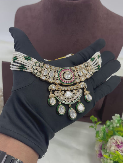 Zareen Jadau Moissanite Kundan Necklace
