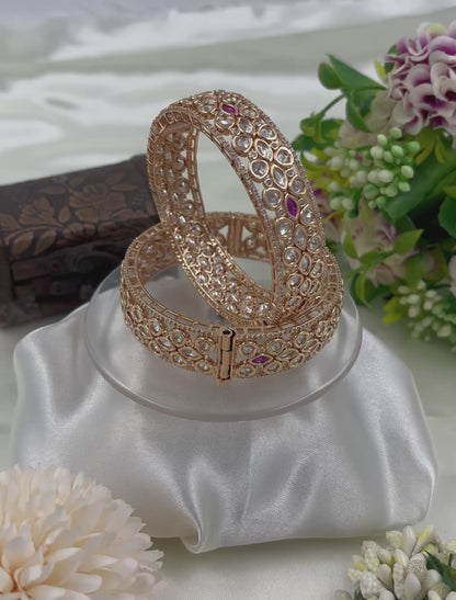 Rubina Moissanite Kundan Bangles