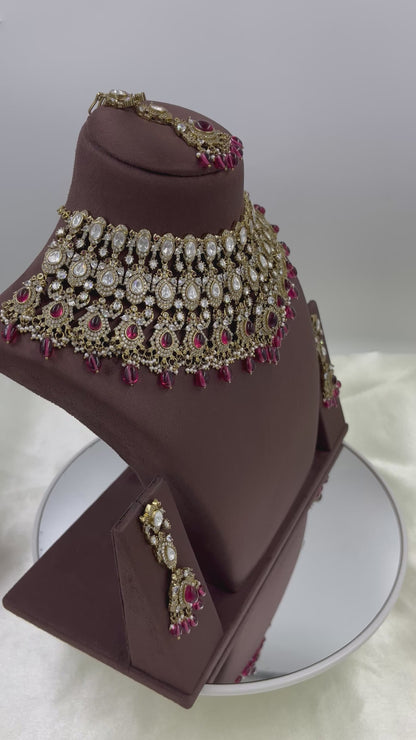 Mohini Antique Premium Moissanite Kundan Necklace.