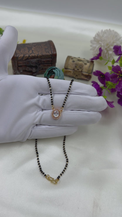 Oval Solitaire Rose Gold Mangalsutra