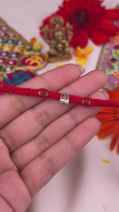 Ganesh Rudraksha Silver Rakhi