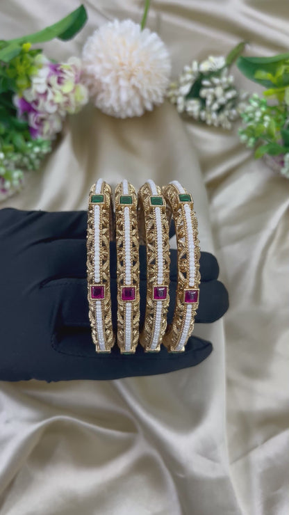 Suhani Rajwadi Four Pic Pearl Bangles
