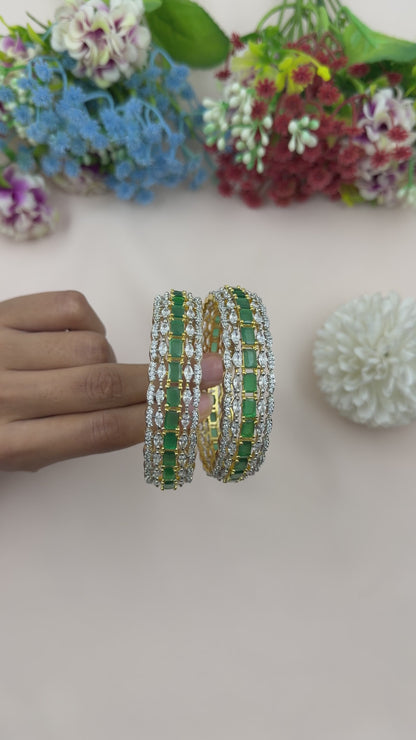 Harshada American Diamond Two Tone Bangles