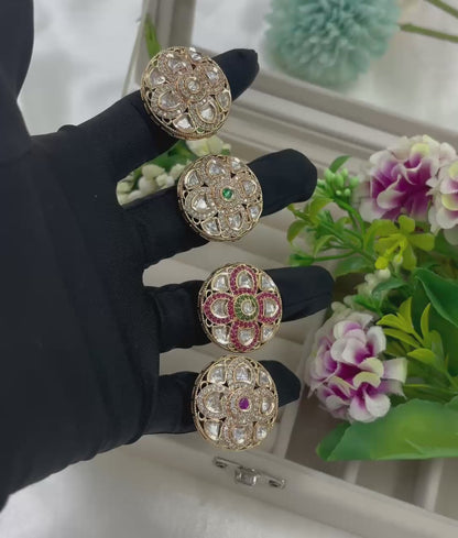 Niv Premium Moissanite Kundan Fingering