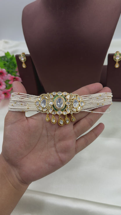Supriya Moissanite Choker Necklace Set