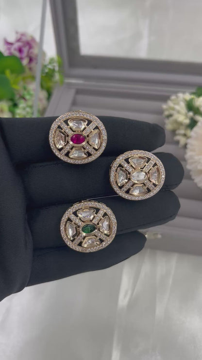Leena Moissanite Kundan FingerRing