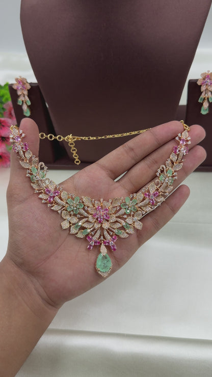 Zinnia American Diamond Necklace Set