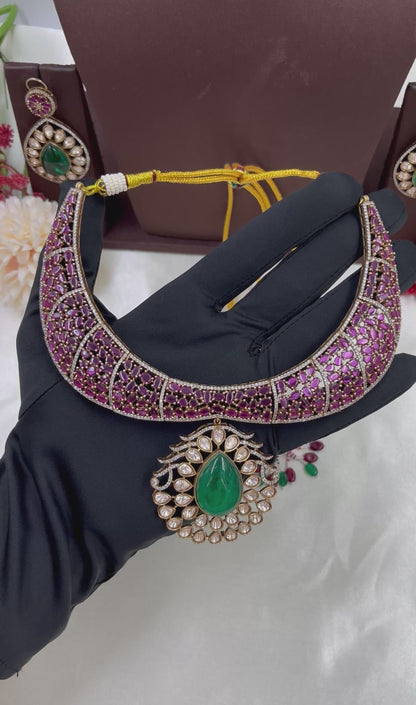 Gowri Premium Moissanite Kundan Necklace