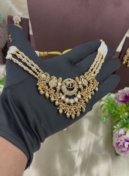 Royal Hathi Antique Gold Necklace set