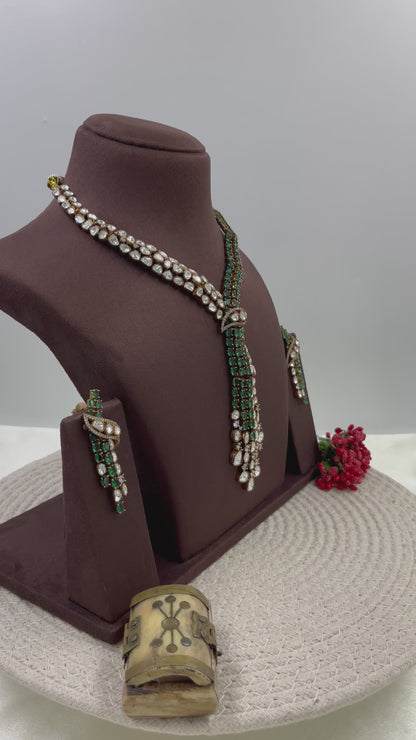 Rukmini Jaipuri Moissanite Kundan Necklace