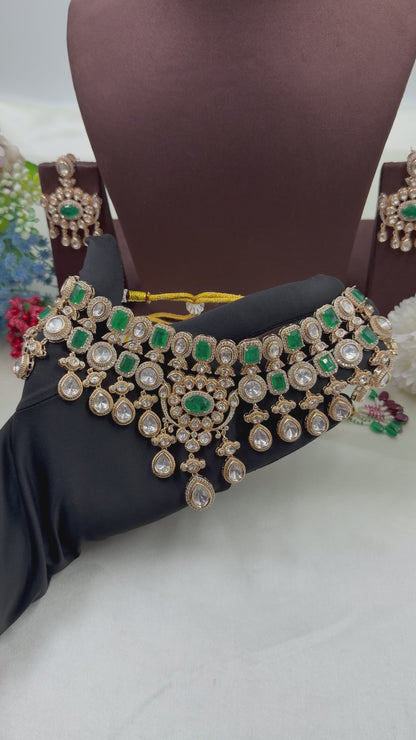 Charita Moissanite Premium Choker Necklace Set
