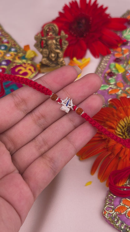 Mahadev Trishul Silver Rakhi