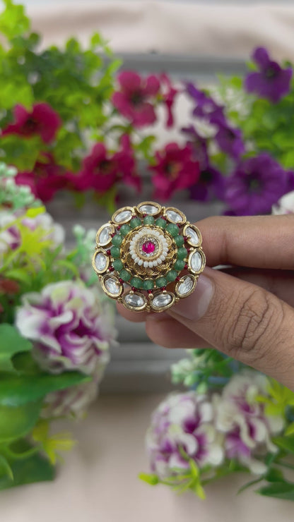 Pooja Heritage Ring (Adjustable)