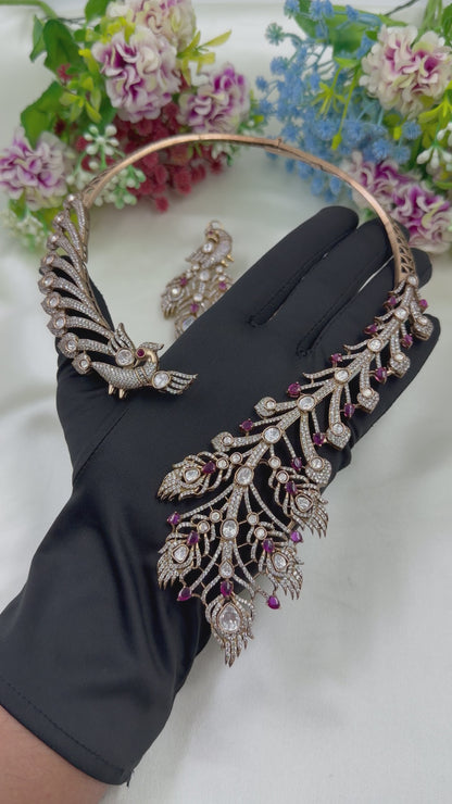 Ayushi Jaipuri Kundan Hasli Set