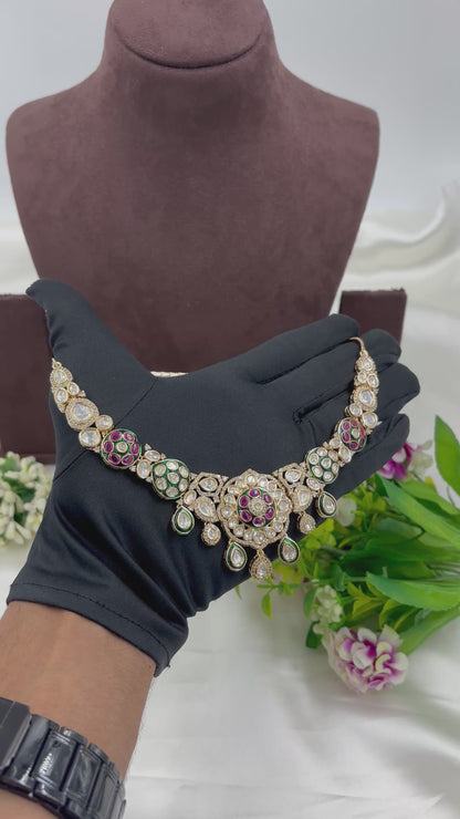 VARNIKA KUNDAN PREMIUM MOISSANITE NECKLACE