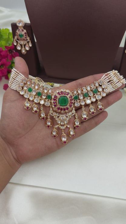Devika Premium Moissanite Choker Set