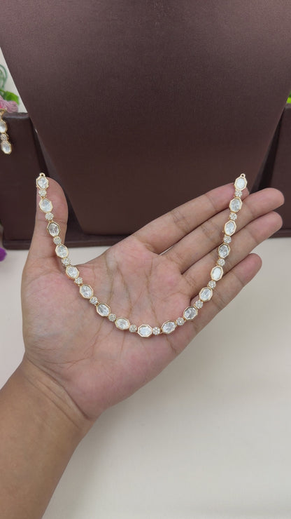 Hansika Moissanite Delicate Necklace Set