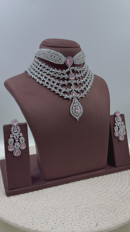 Aisha Premium American Diamond Choker Necklace