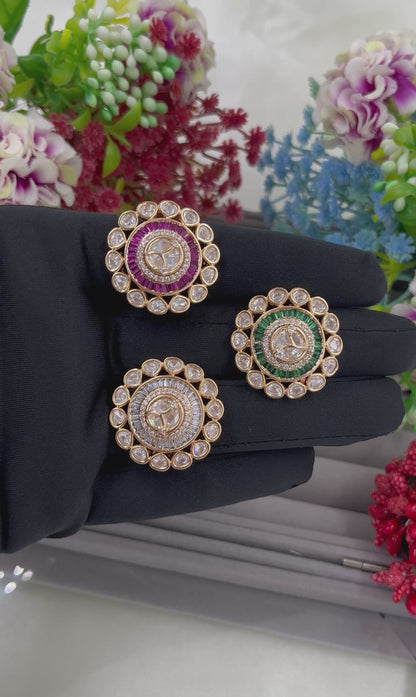 Ritu Arya Polki Moissanite Kundam Finger Ring