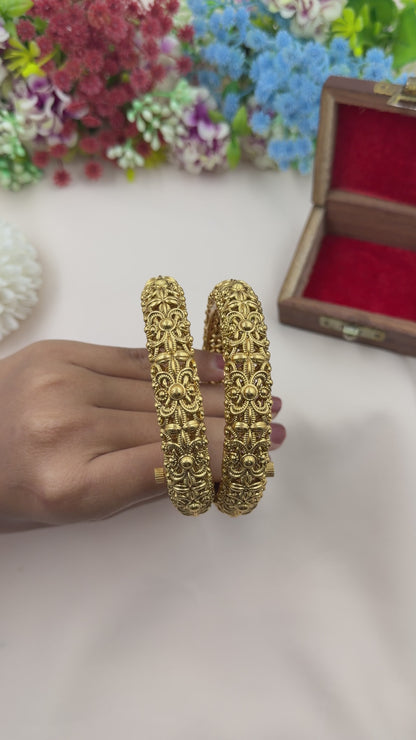Prachi Temple Bangles ( Openable)