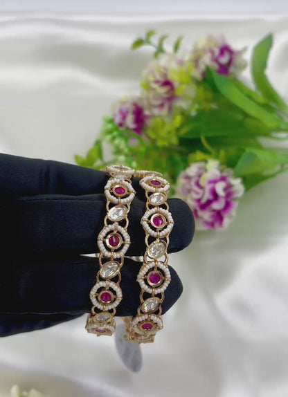 Radhi Moissanite Kundan Premium Bangles Set