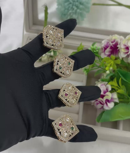 Nivija Premium Moissanite Kundan Fingering