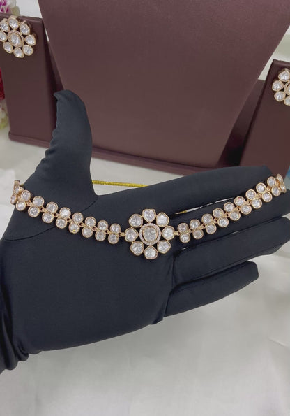 Cha Moissanite Kundan Delicate Necklace