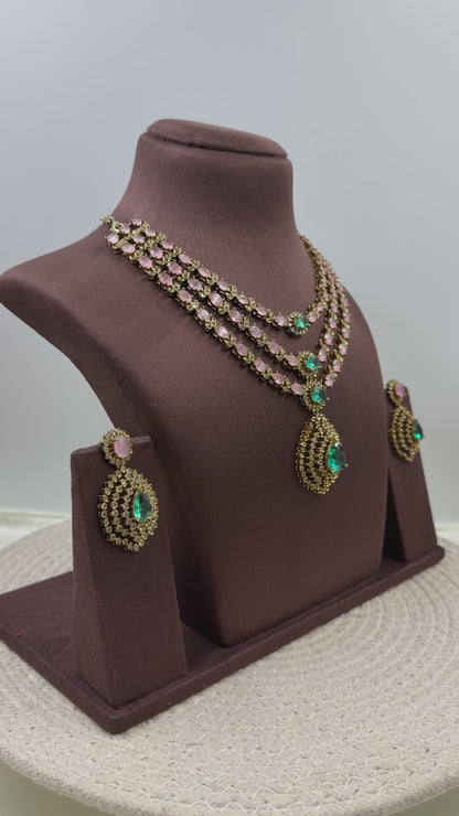 Roshni Victorian Three Layer Necklace Set