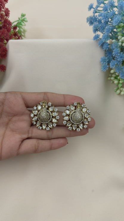 Alina Victorian Moissanite Peacock Earring
